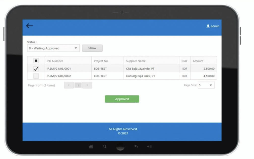 Purchase Order Approval (Tablet Mode) 23